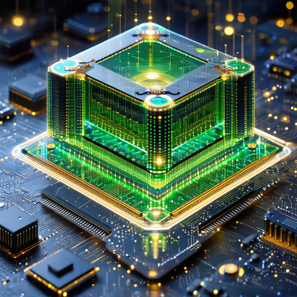 Large, three-dimensional green structure, possibly a buil...
