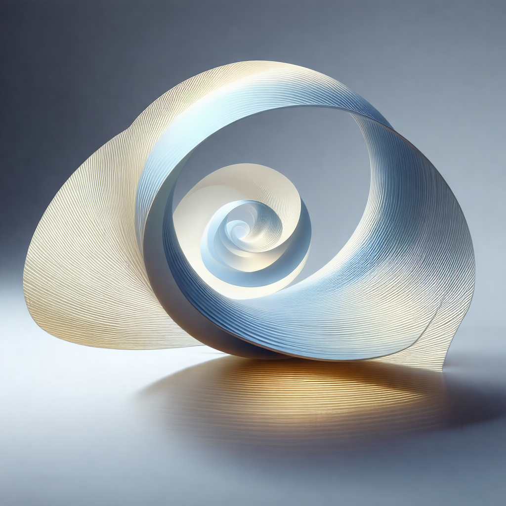 Large, white spiral sculpture, possibly made of paper or ...