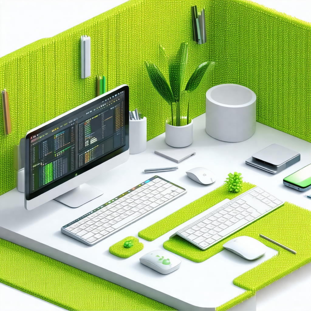 White desk with a computer setup on it