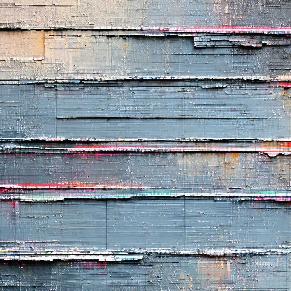 Large, colorful painting of a wall
