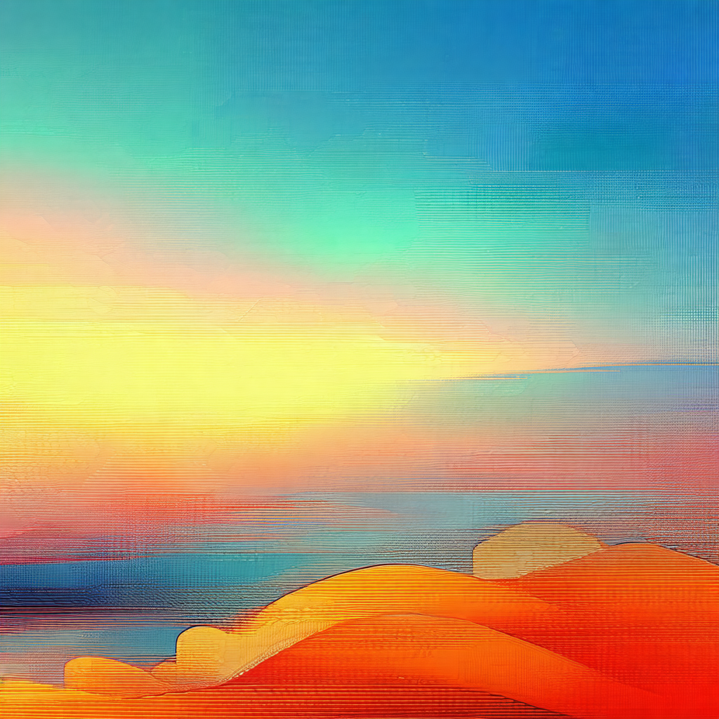 Beautiful sunset with a vibrant orange sky