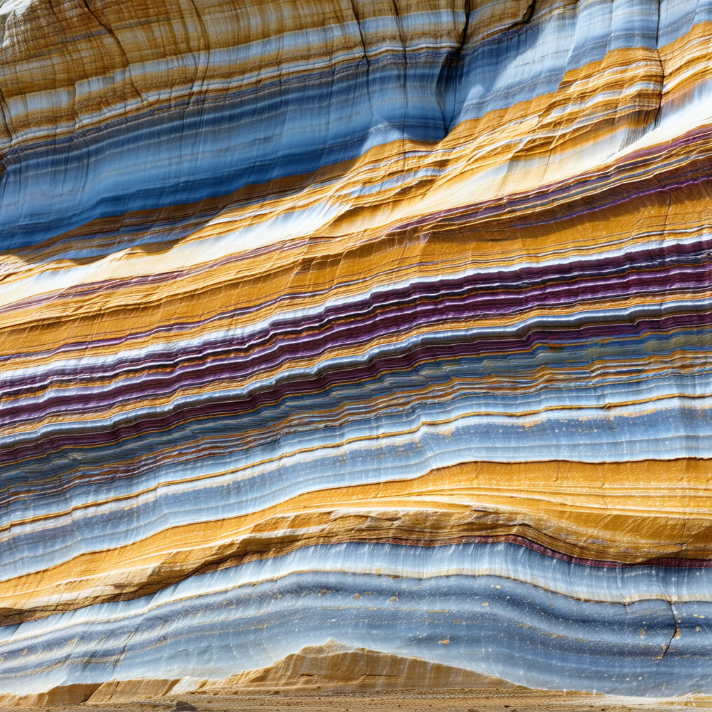 Large, colorful rock formation with a variety of colors, ...