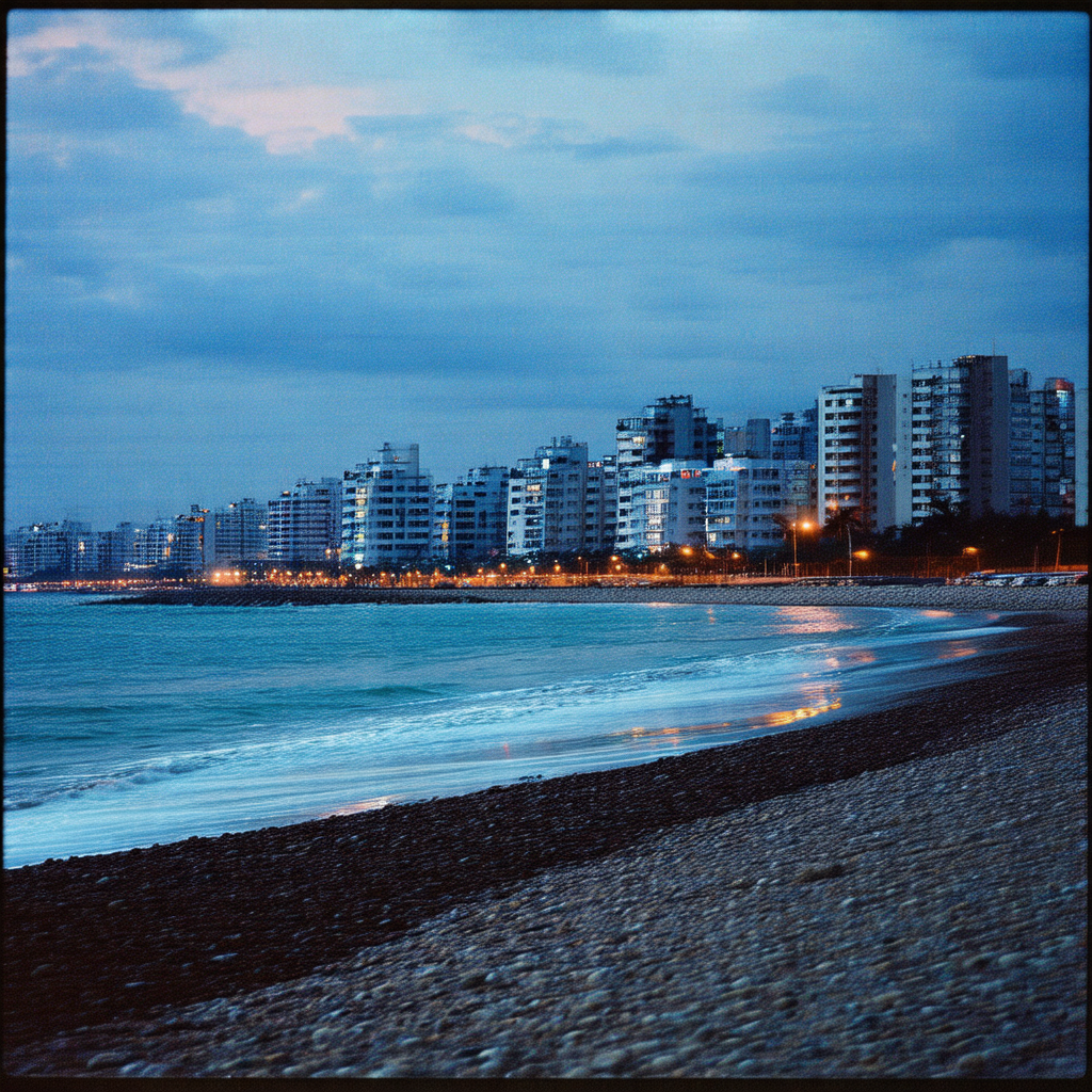 Beautiful beach with a large body of water in the background