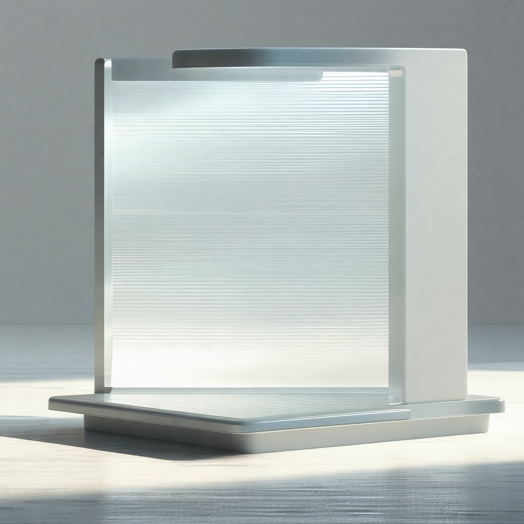 White, modern-looking table with a glass top