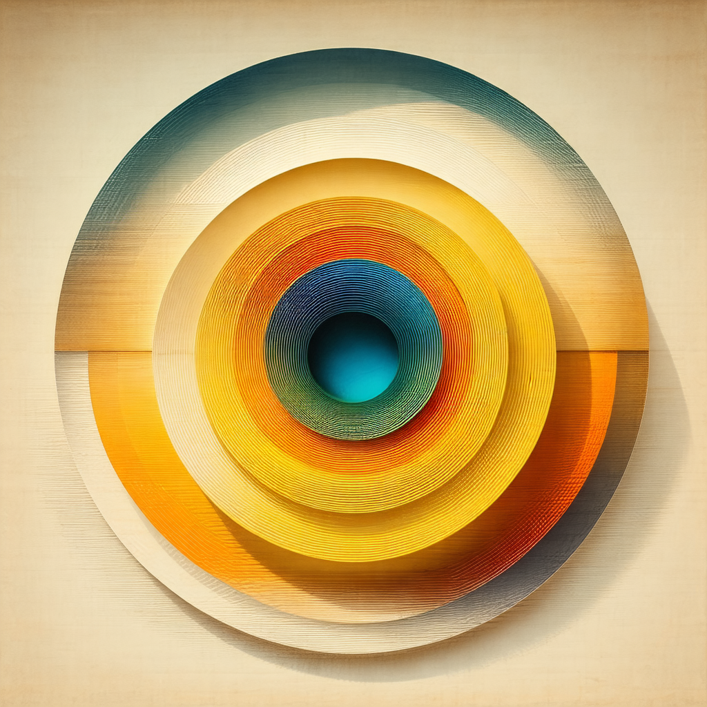 Large, colorful circle that is divided into three sections