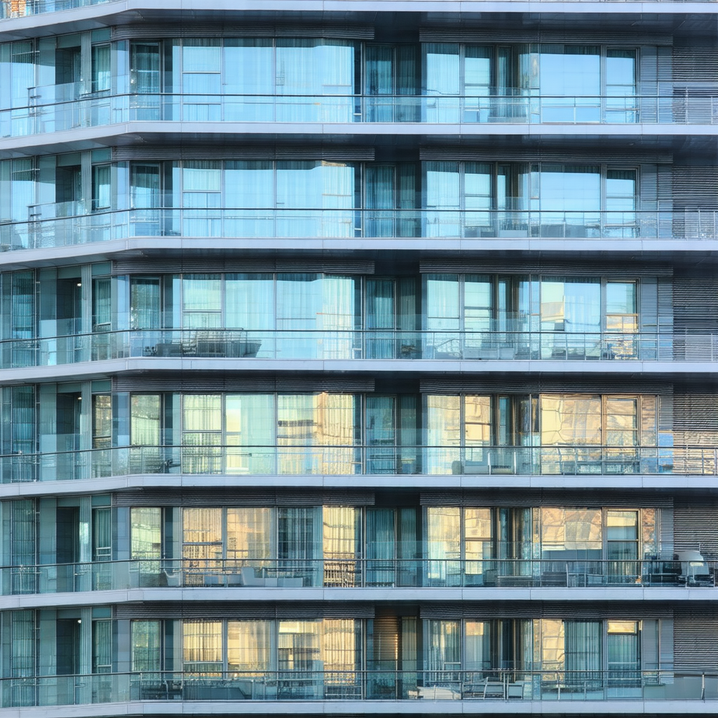 Tall, modern building with many windows