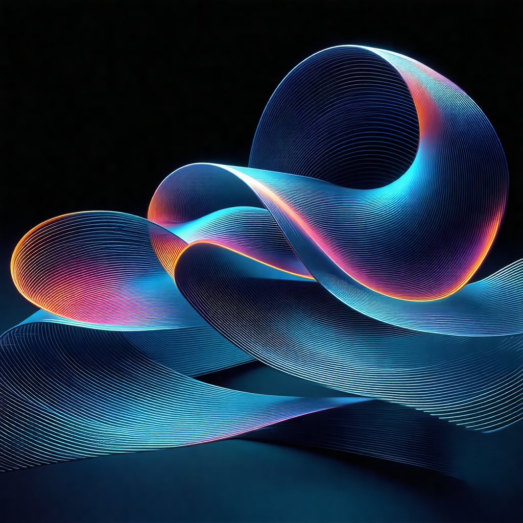Blue and purple neon sculpture, which appears to be a lar...