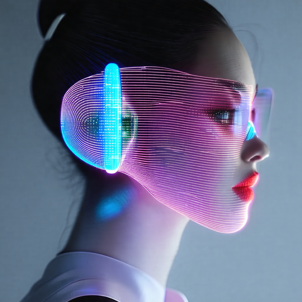 Woman with a unique and futuristic appearance