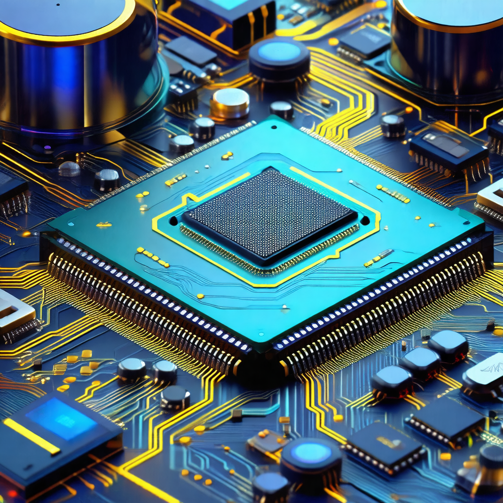 Close-up of a computer chip, which is the central compone...