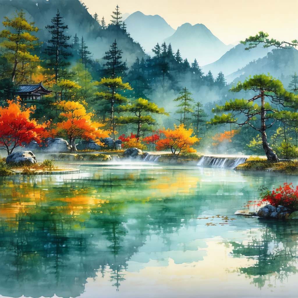 Serene scene of a river flowing through a forest