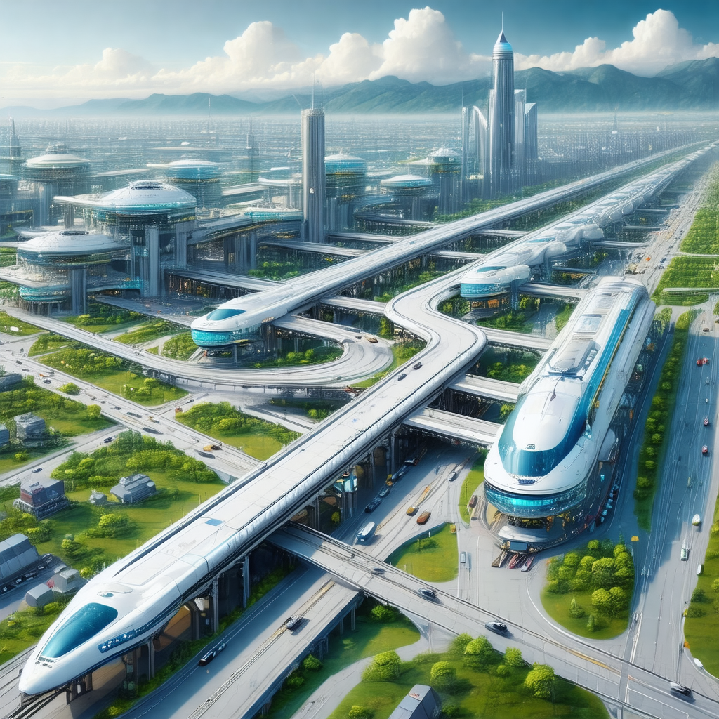 Futuristic cityscape with a large number of buildings, in...
