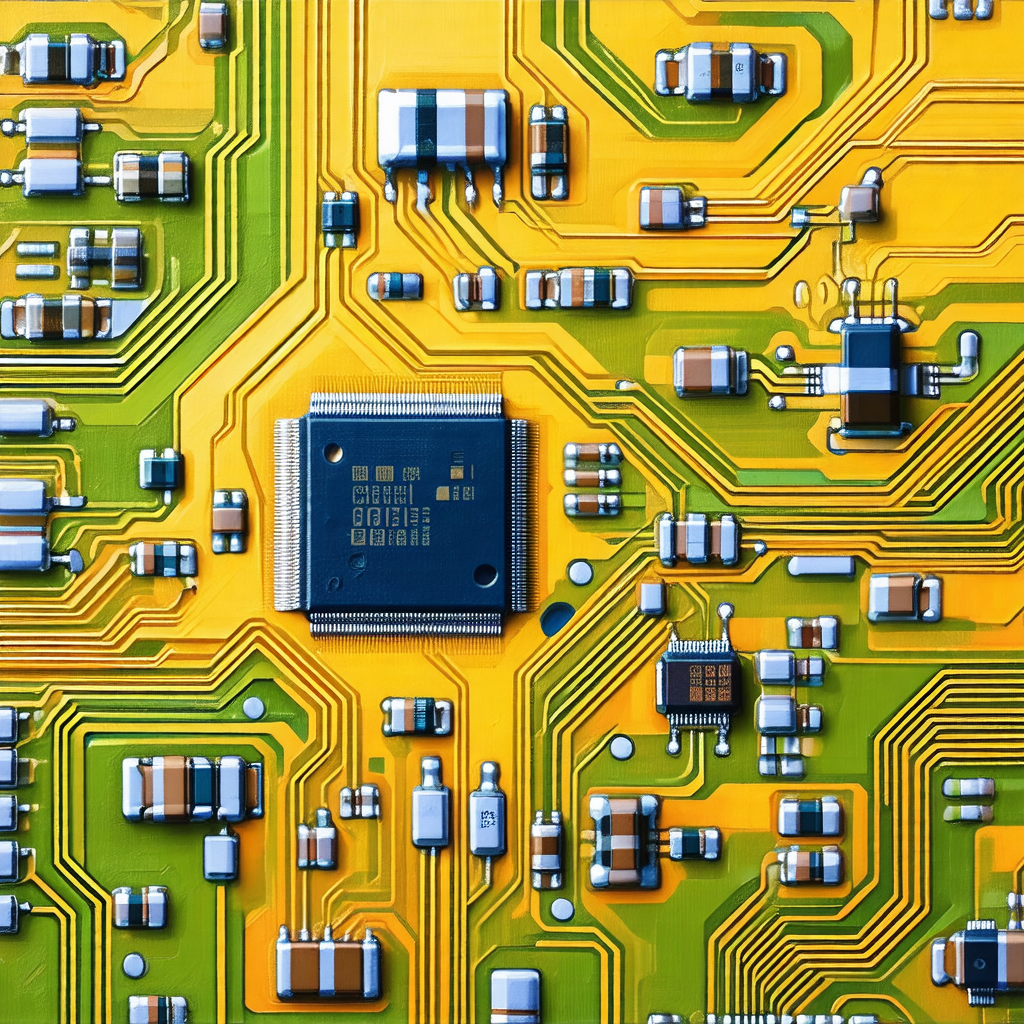 Close-up of a computer circuit board, showcasing the intr...