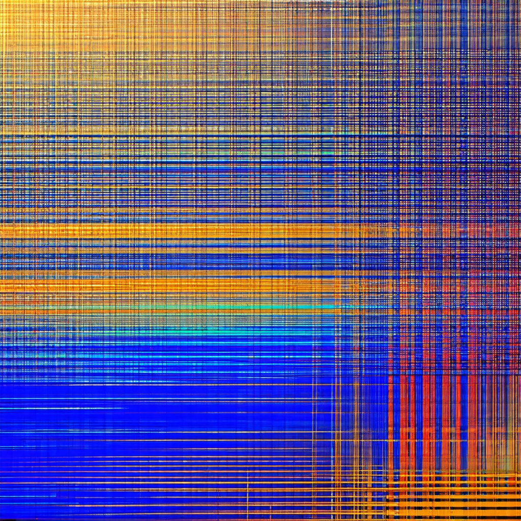 Close-up of a blue and yellow striped pattern
