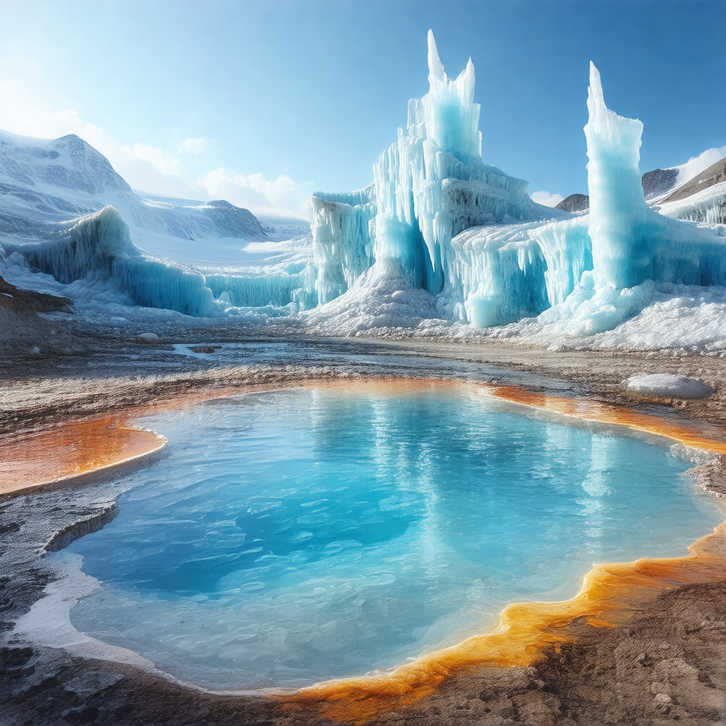 Beautiful blue lagoon surrounded by a rocky landscape
