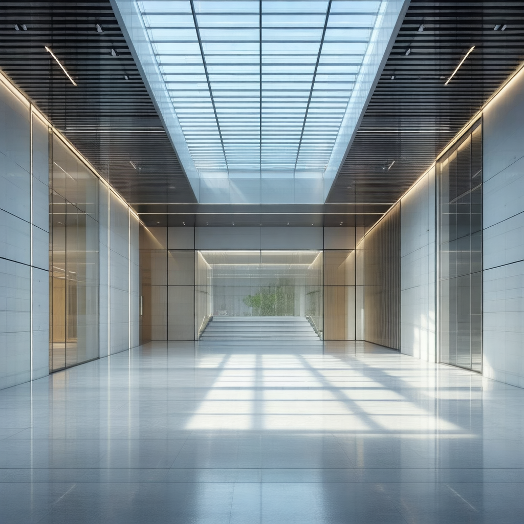 Large, open, and empty building with a high ceiling
