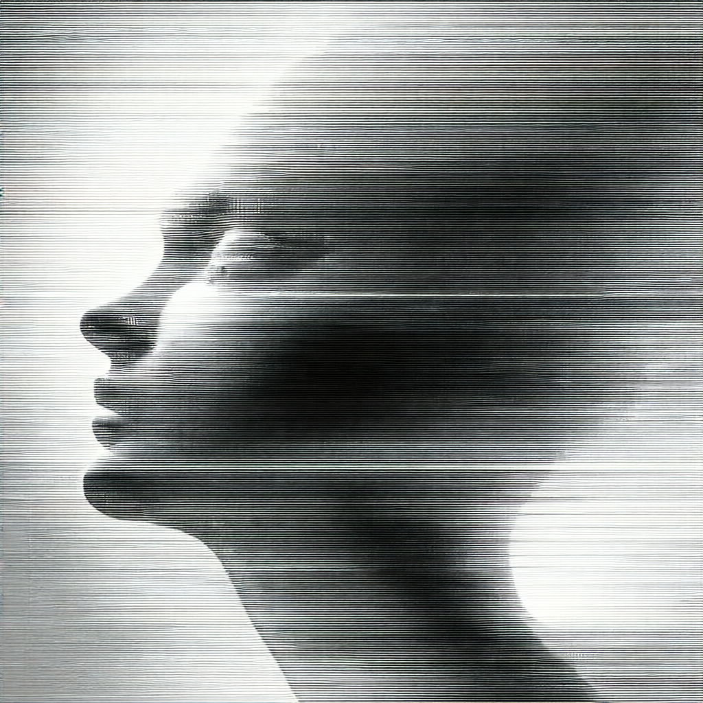 Close-up of a woman's face, with her eyes looking directl...