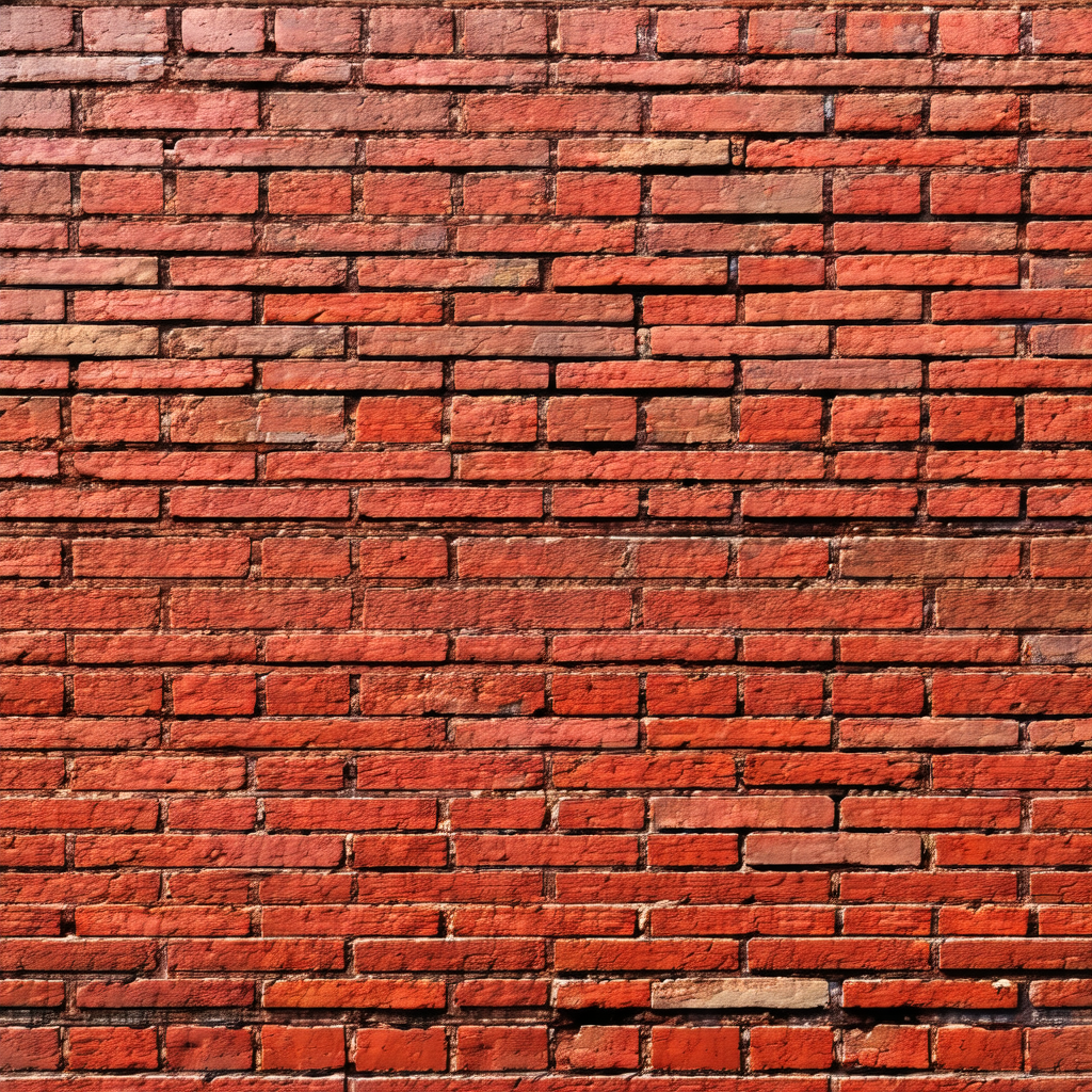 Large brick wall with a red brick pattern
