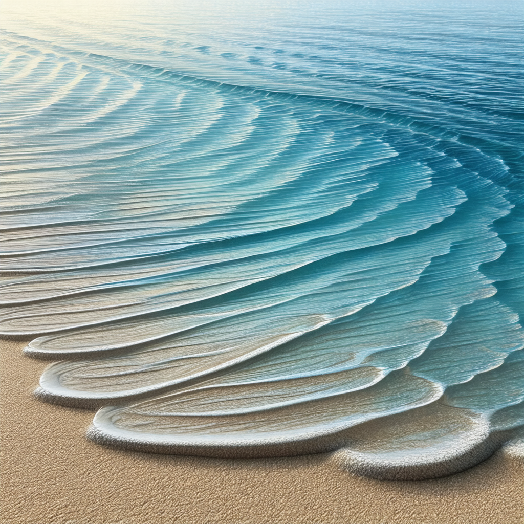 Beautiful beach scene with a large body of water in the b...