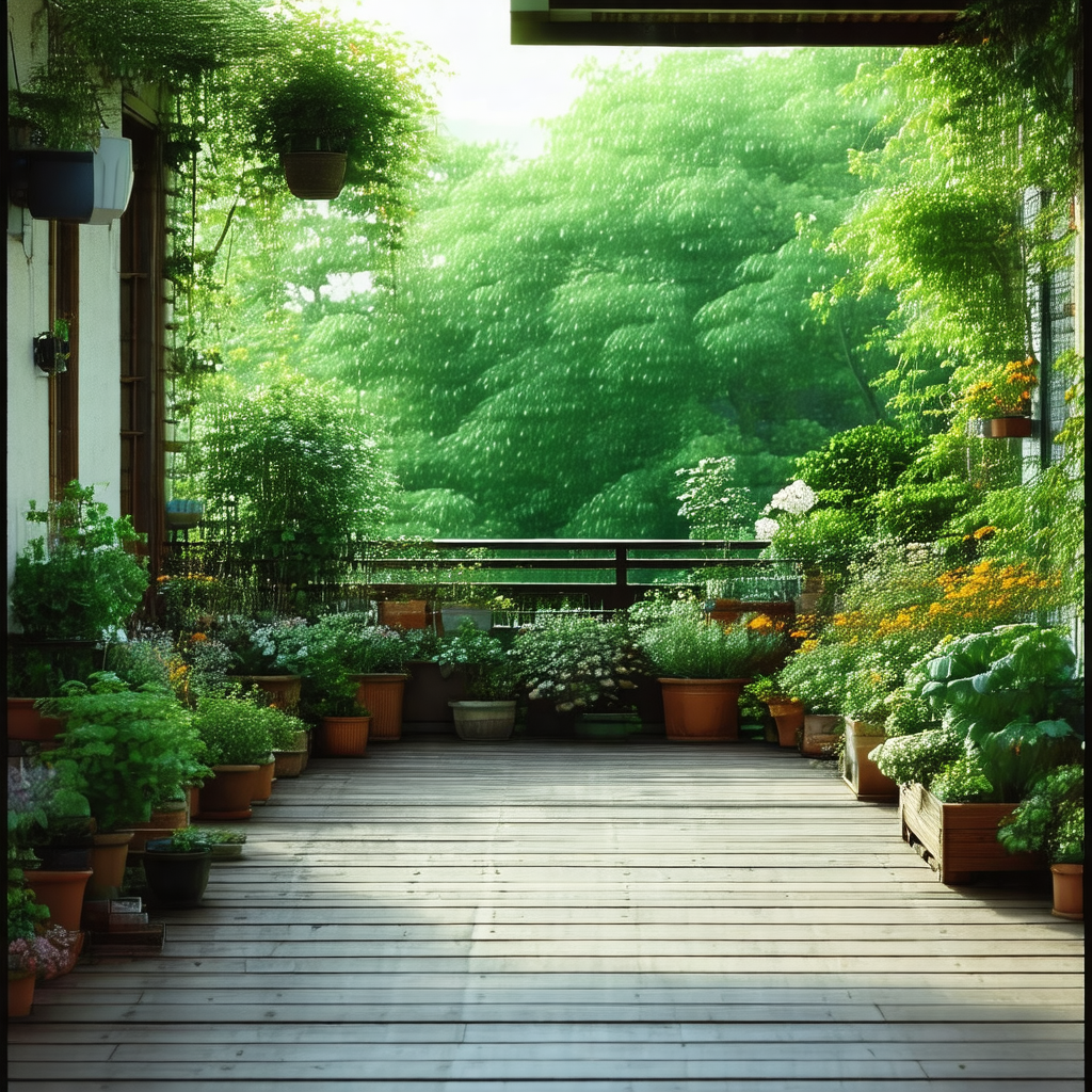 Beautiful garden with a variety of plants and flowers