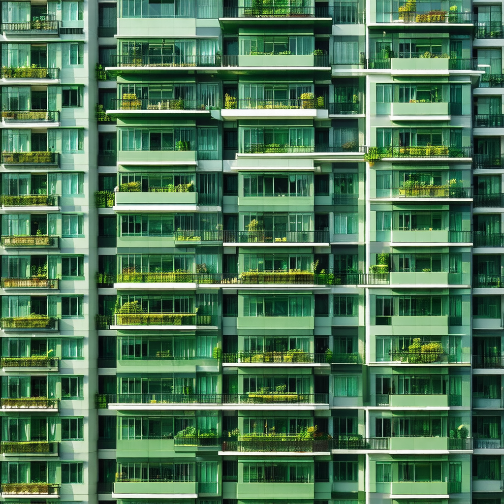 Large, multi-story building with many windows