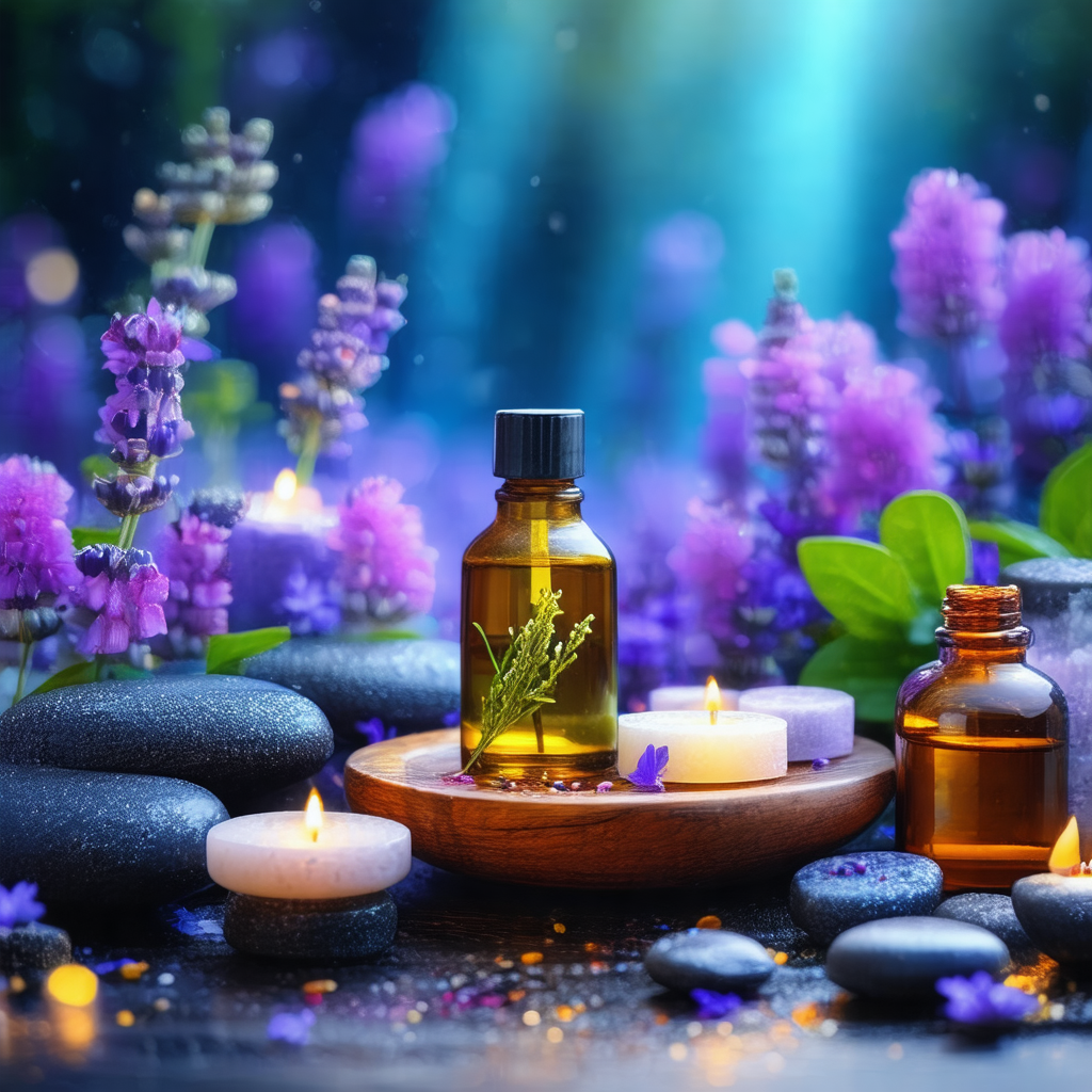 Beautiful scene of a forest with a variety of flowers and...