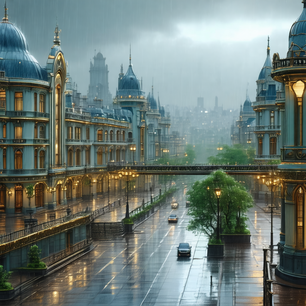 City street at night, with a car driving down the road