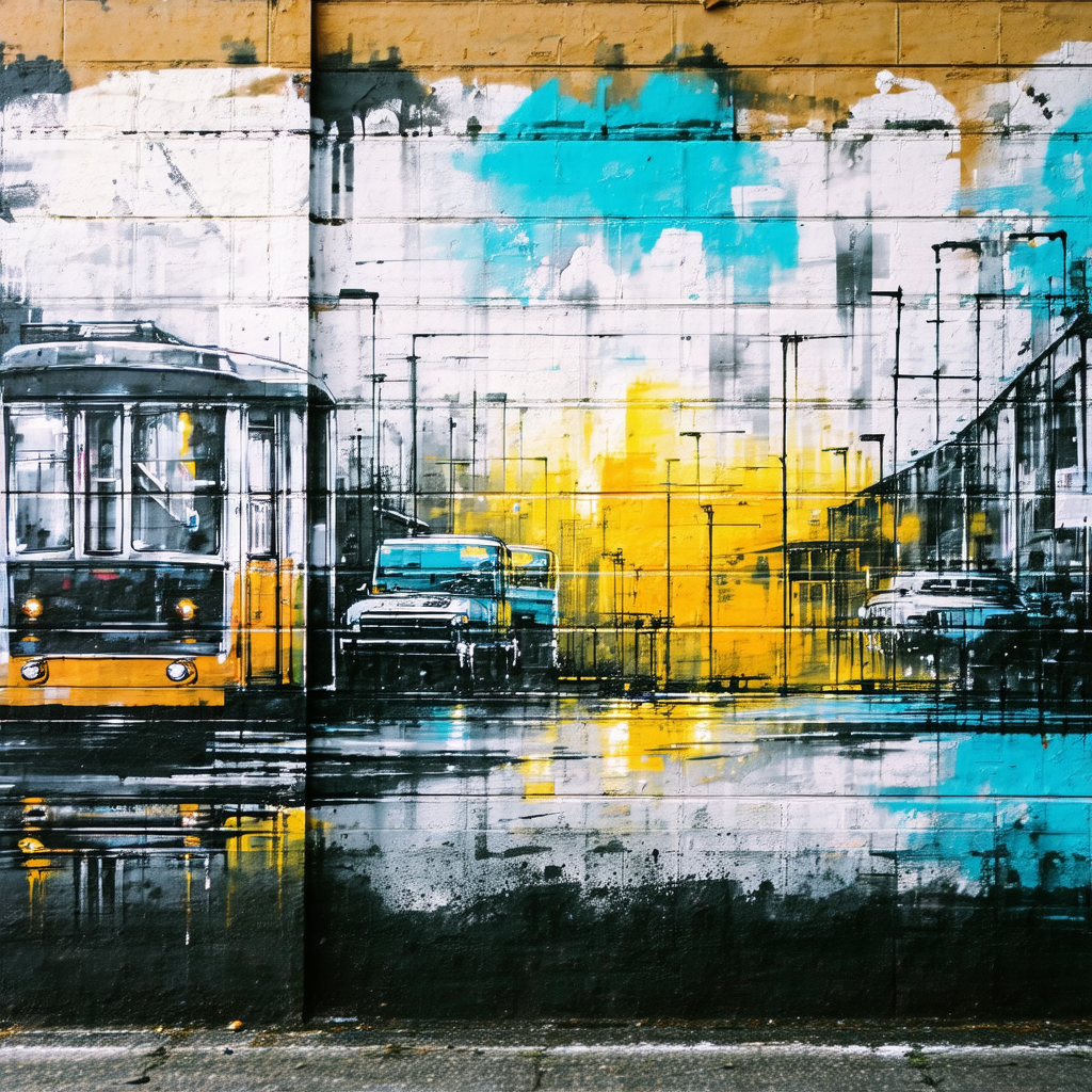 Large mural painted on the side of a building