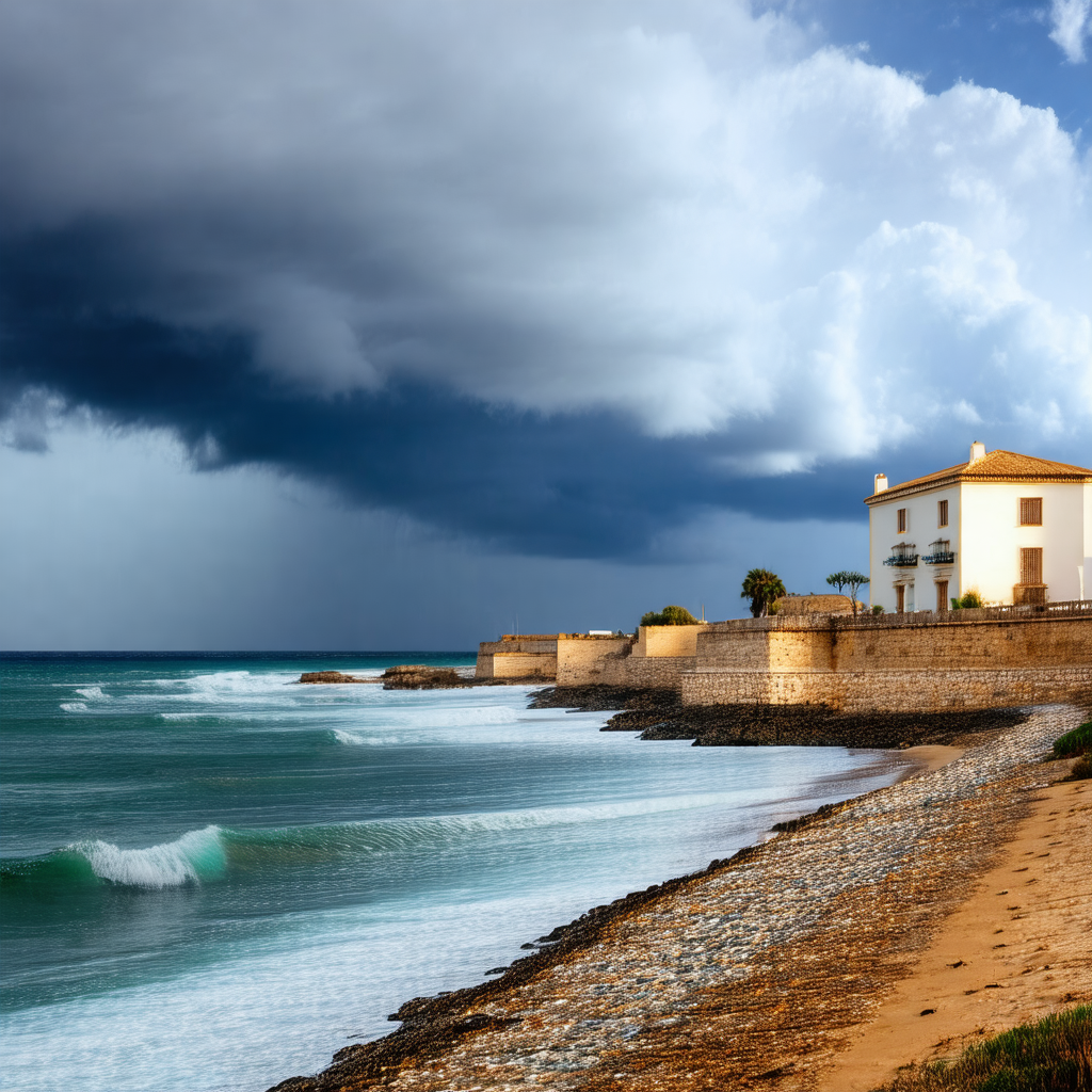 Beautiful beach with a large body of water in the background