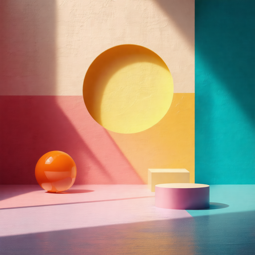 Room with a variety of colorful furniture and decorations