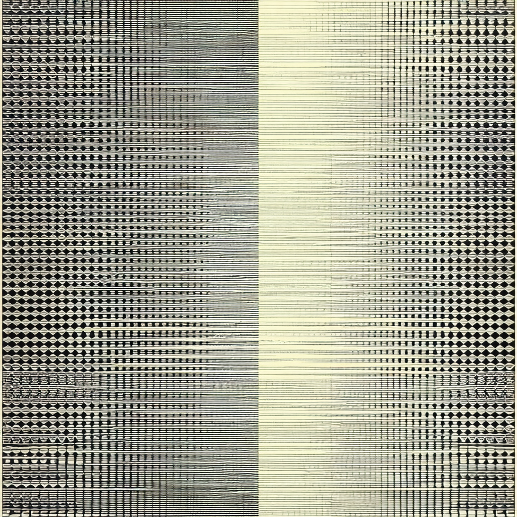 Close-up of a patterned carpet, featuring a mix of black ...