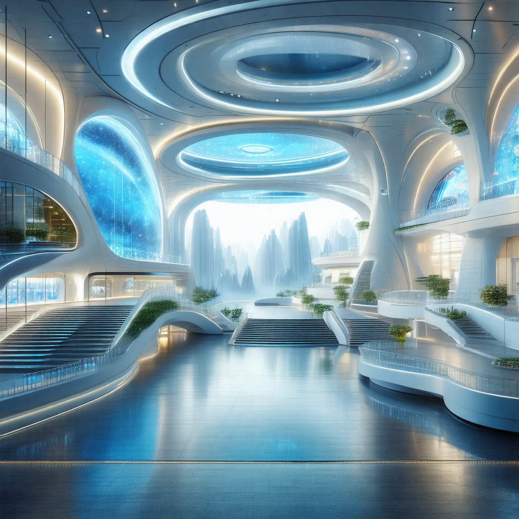 Large, modern building with a large atrium
