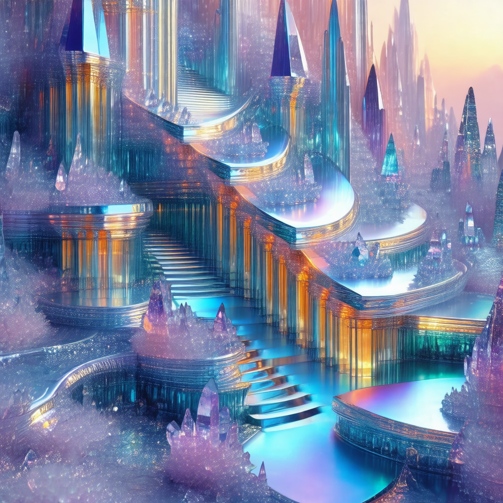 Futuristic cityscape with a large, curved building that r...