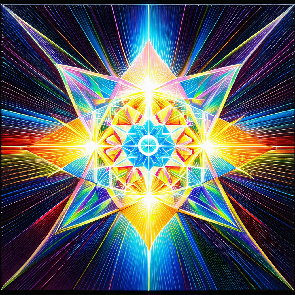 Vibrant and colorful star, which is the main focus of the...
