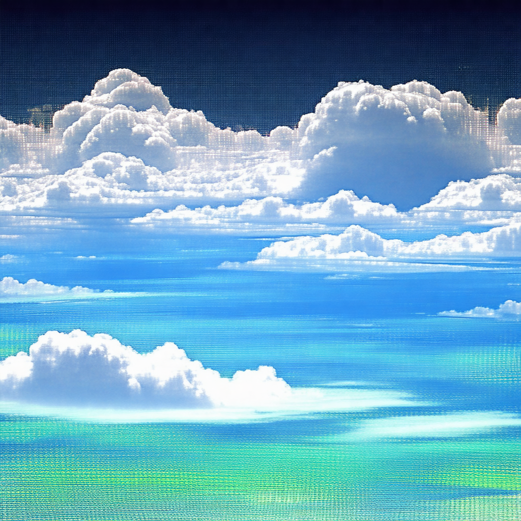 Beautiful blue sky filled with numerous white clouds
