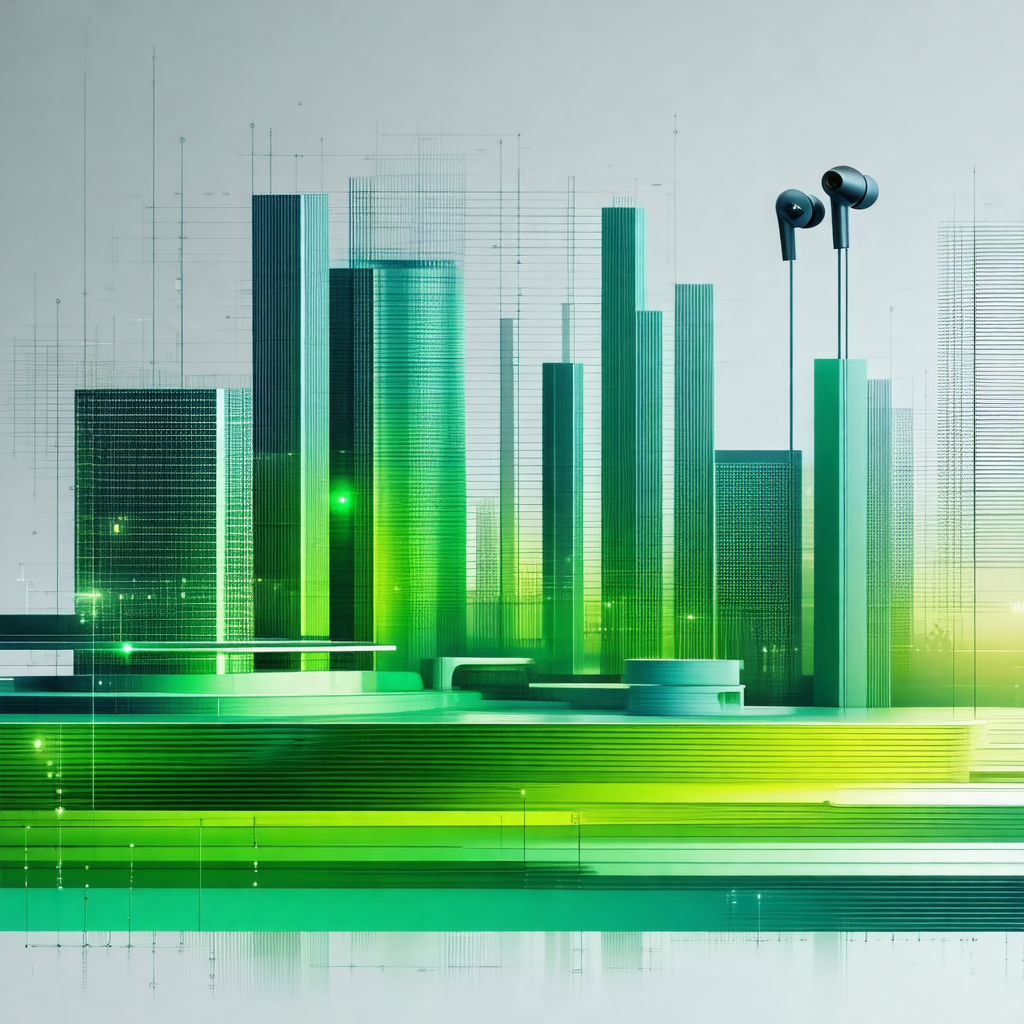 Futuristic cityscape with a large building in the center