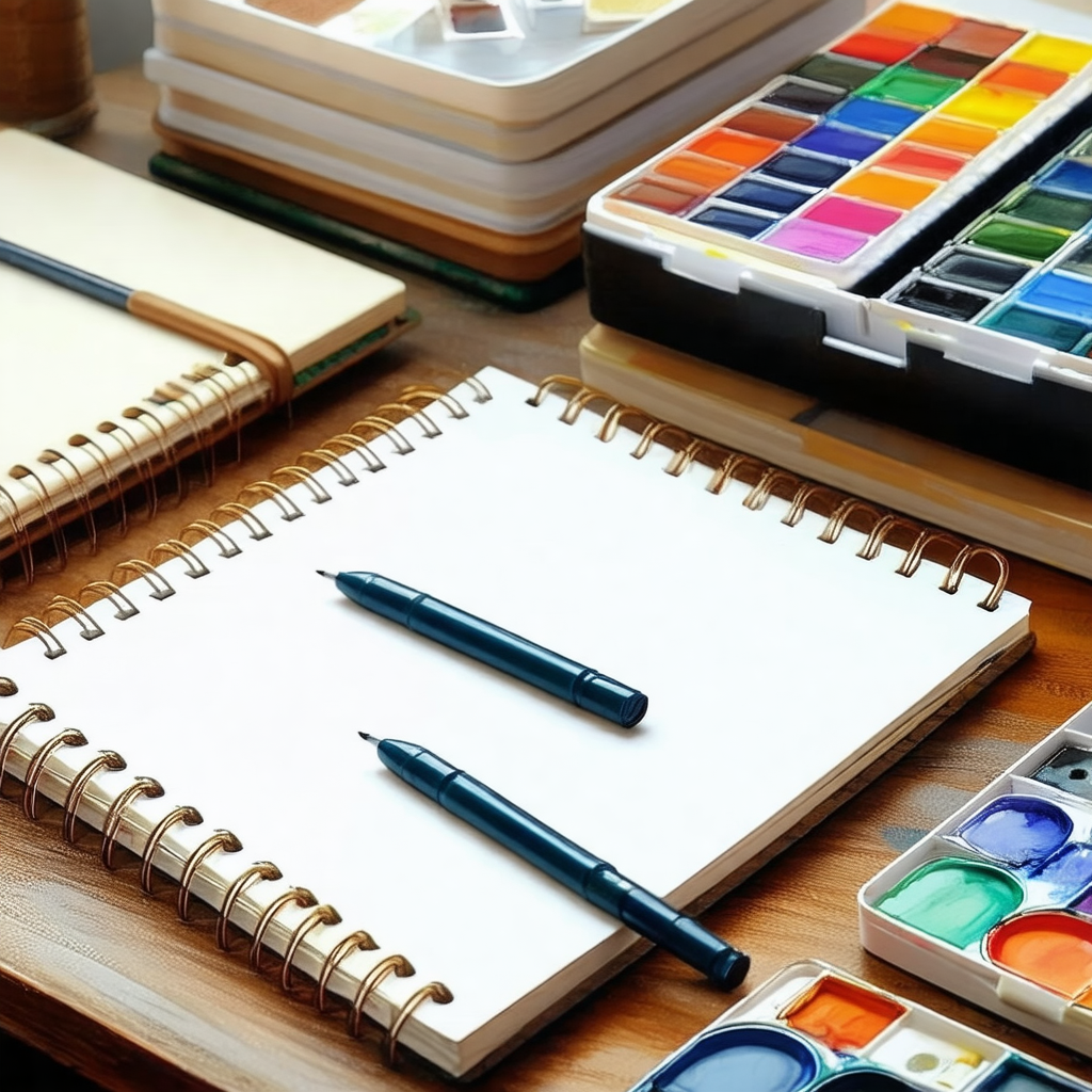 Wooden desk with a variety of items on it