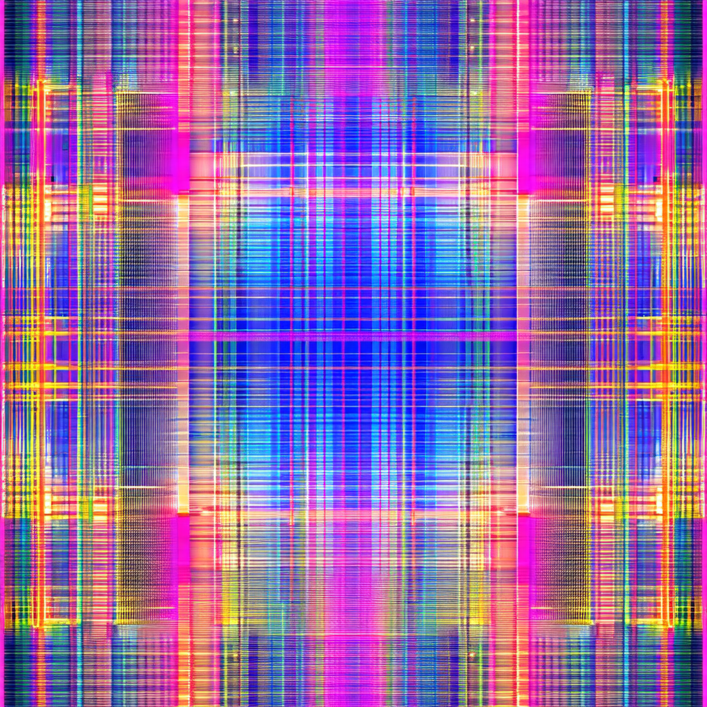 Colorful, abstract artwork featuring a large, brightly co...