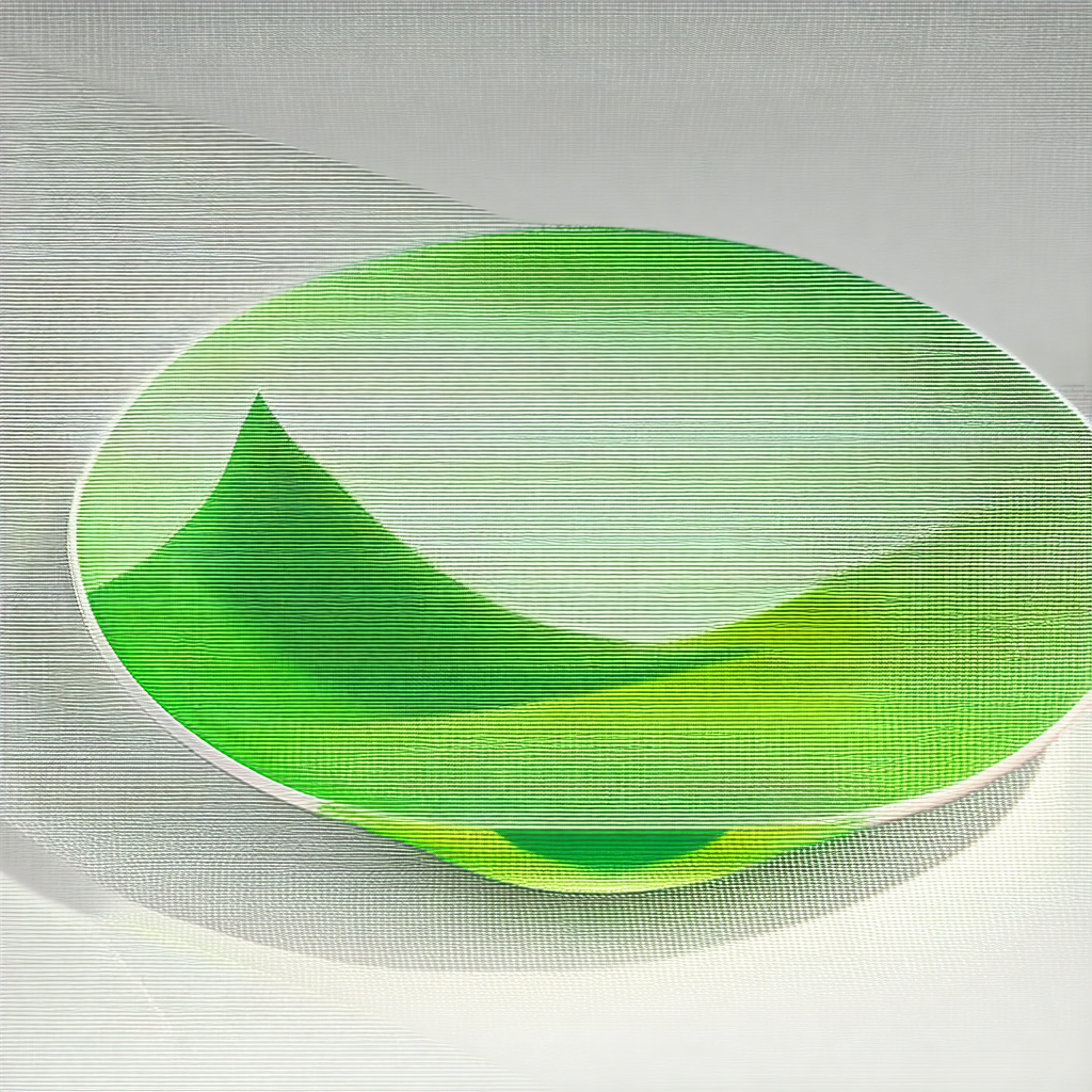 Green bowl sitting on a white surface