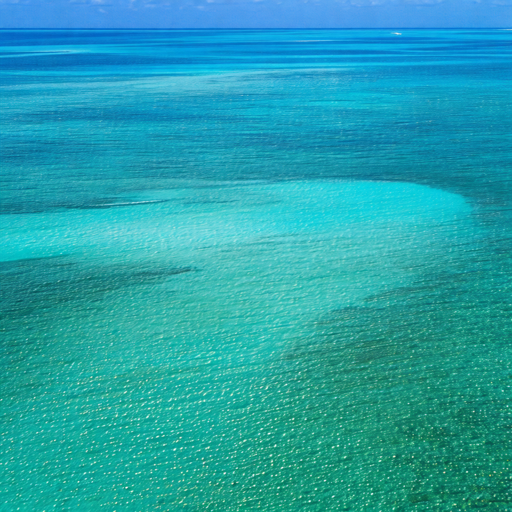 Beautiful blue ocean with a few small waves