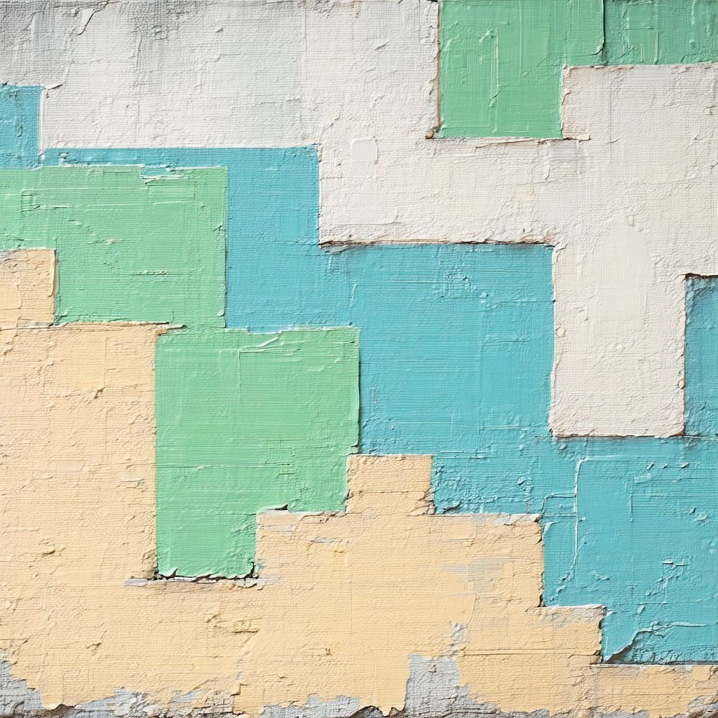 Large, colorful painting on a wall