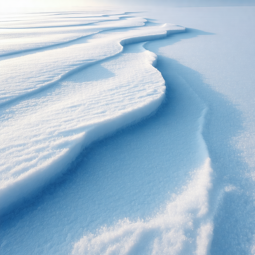 Snowy landscape with a large body of snow covering the gr...