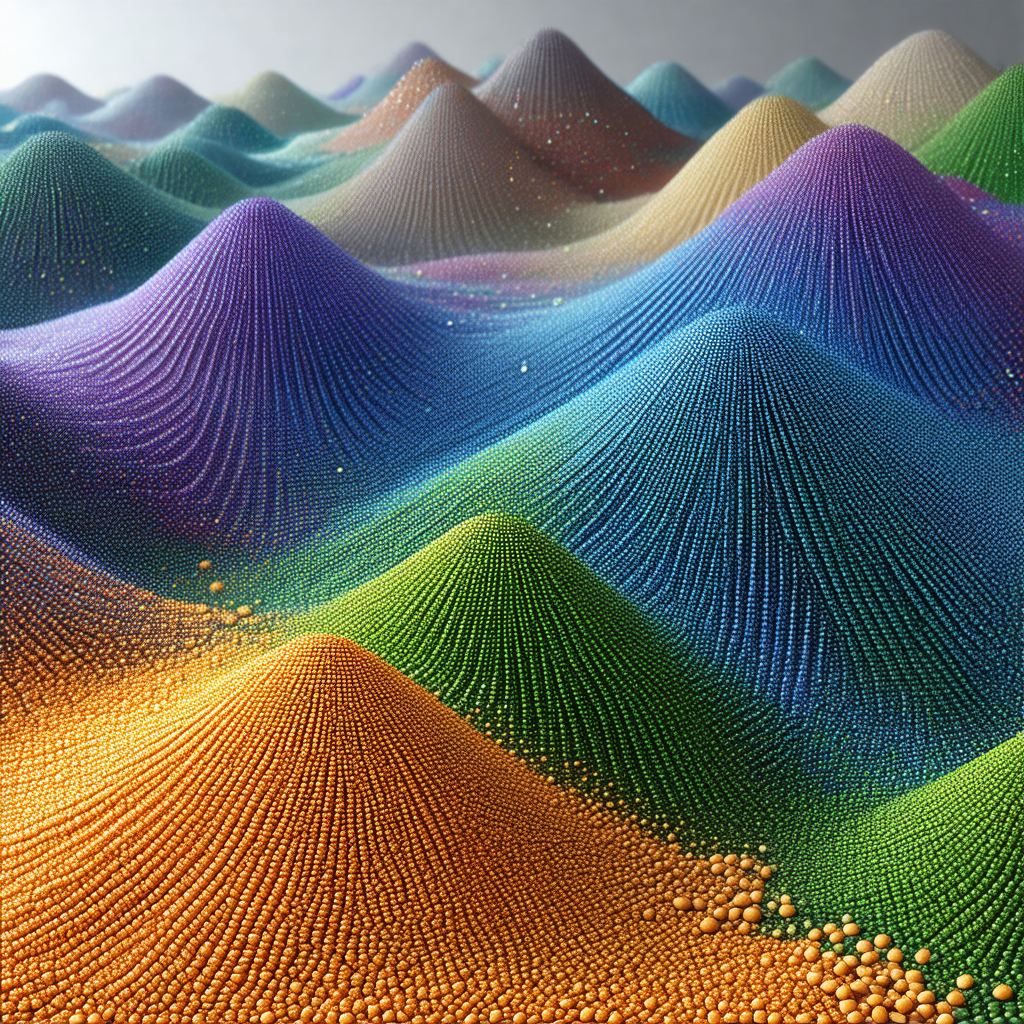 Large, colorful mountain made of many different colored b...