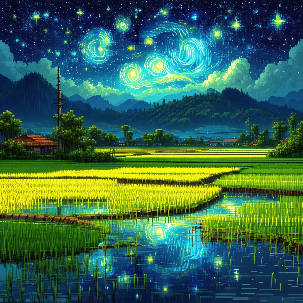 Serene scene of a river flowing through a lush green field
