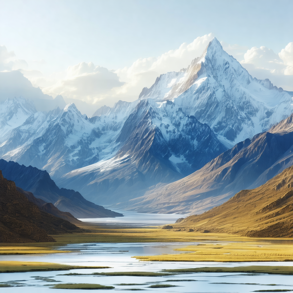Beautiful mountain range with a large body of water in th...