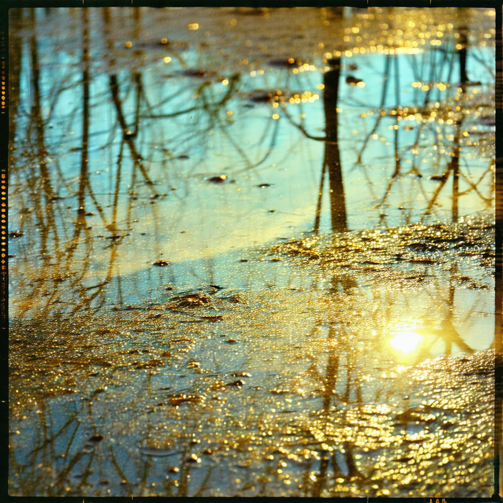 Pond with a tree reflected in the water