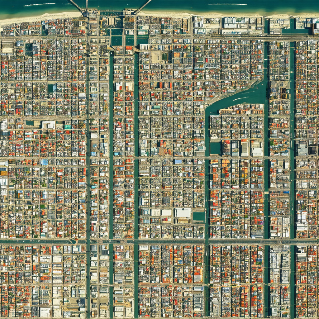 Large, detailed map of a city, showing the layout of the ...