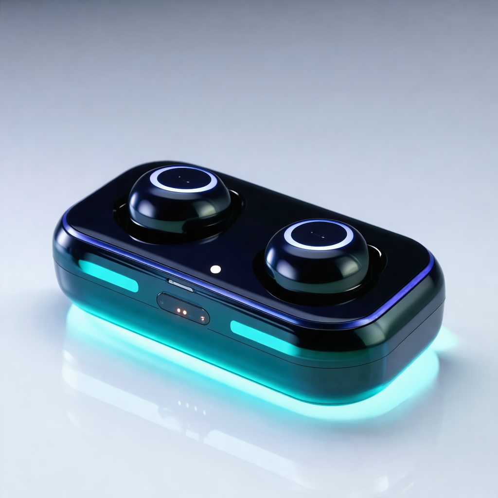 Small, rectangular device with a blue and black color scheme