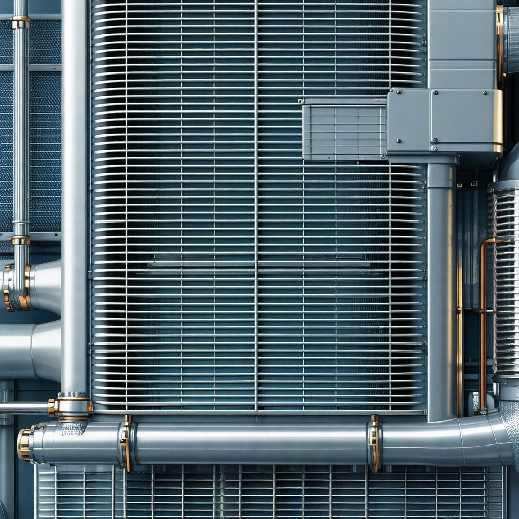 Large metal structure with a series of pipes and tubes