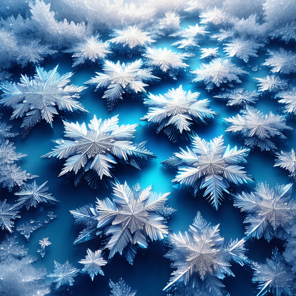 Beautiful blue background with a multitude of snowflakes ...