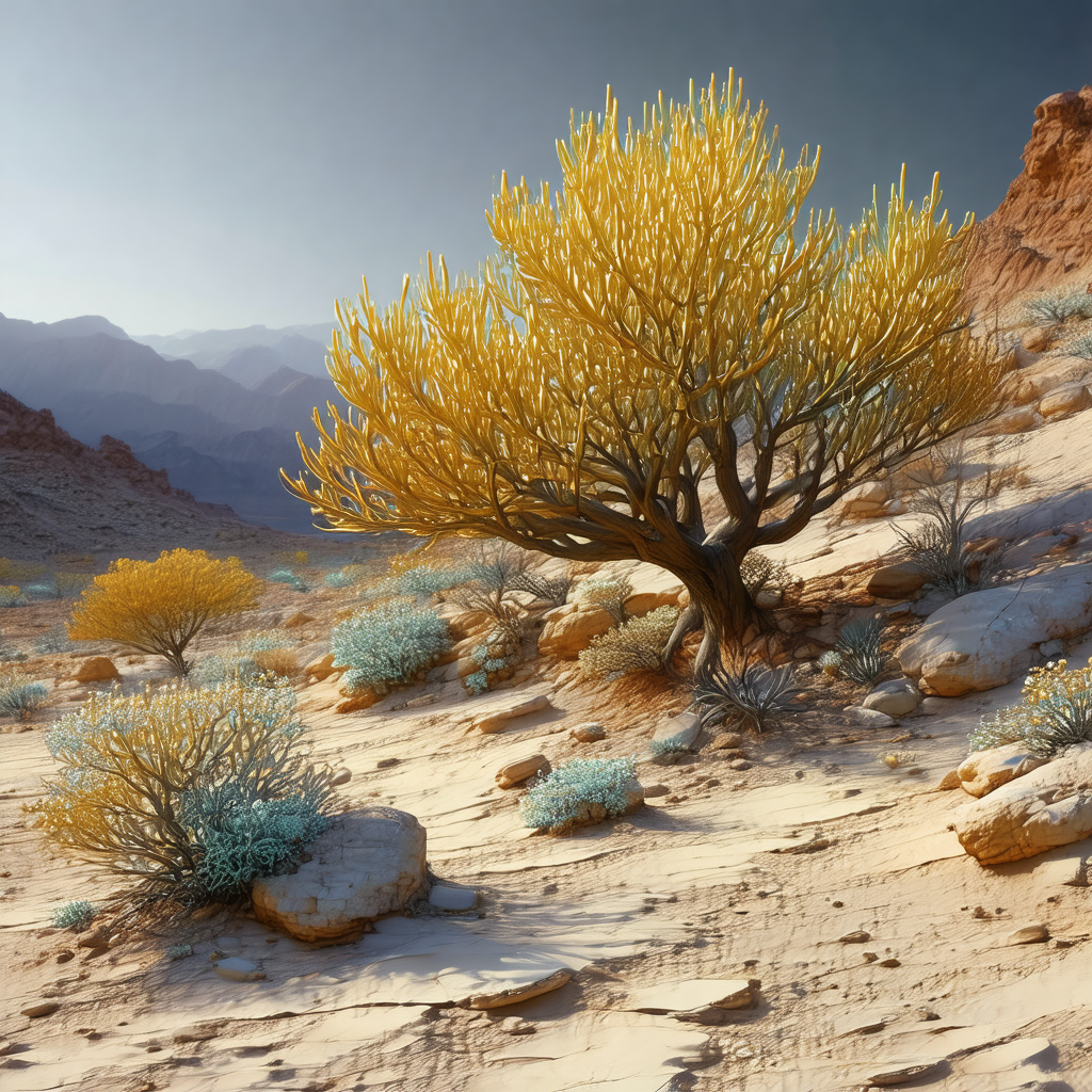 Rocky hillside with a small tree growing in the middle of...